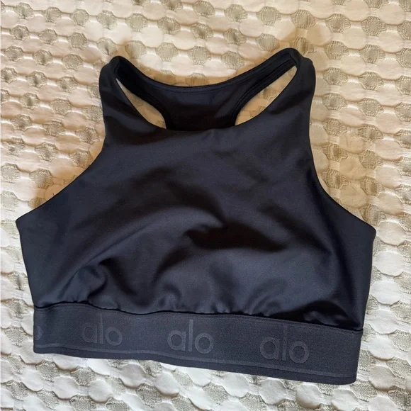 ALO Yoga Black Sports Bra - Picture 1 of 3